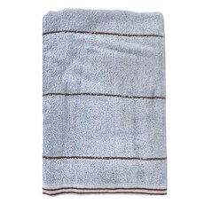 星紅織品 條紋咖啡紗除臭速乾浴巾, 藍色, 1條