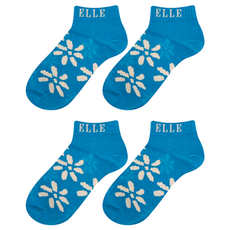 ELLE 1/4陽光花朵短襪 2雙
