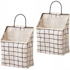 위드웨일 벽걸이 수납 케이스 패브릭 포켓 주머니, 2개