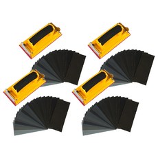 高級手砂紙+21張紙砂紙, 4組, 1組