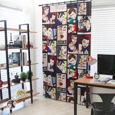 Rainbow House 普普風遮光窗簾, 鮮豔