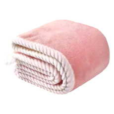 Shabby Boy 奧笑臉 雙層加厚珊瑚絨超強吸水乾髮帽-白粉 1入