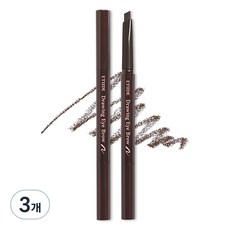 ETUDE 素描高手造型眉筆 0.25g, #01 Dark Brown, 3支