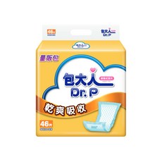 Dr.P 包大人 乾爽吸收 替換式尿片 鑽石型導流 抗菌除臭 - 46片, 50 x 24cm, 1包