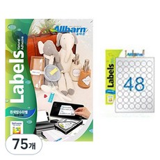 올바른라벨 흰색방수라벨 잉크젯용 원형, 48칸, 75개