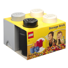 LEGO 樂高 綜合收納盒3件組 PP材質 不含BPA 不含塑化劑 1組 黑色 白色 灰色, 黑色，白色，灰色