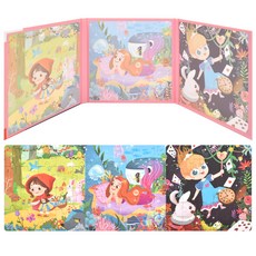 OZ TOY 兒童用Level折疊磁鐵遊戲拼圖書 童話 STEP4, 75件, 1個