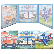 OZ TOY 兒童用Level折疊磁鐵遊戲拼圖書 交通工具 STEP2, 1個, 48件