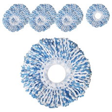 World Clean 手壓旋轉滾筒拖把補充包 藍白色, 8個