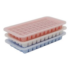 더담다 사각 얼음 트레이 50구 3p, 화이트, 핑크, 블루