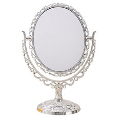 인아트 공주풍 엘레강스 거울 타원 20.5 x 31 cm, 은색