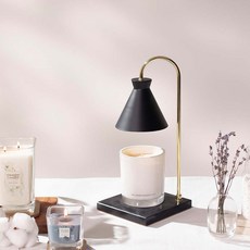 大理石底座融蠟燈 L號, 黑色的