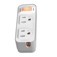 DIKE 1切2座3轉2安全加強型節電小壁插 過載斷電保護 台灣製造, 白色, 1個