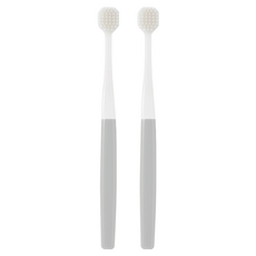 MUJI 無印良品 可替換刷頭的牙刷 寬刷頭/柔軟刷毛 灰色, 2支, 1入