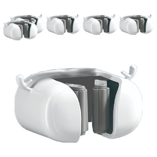 g387帶卡扣拖把夾, 白色, 5個