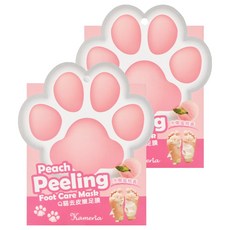 Kameria Q貓去皮嫩足膜, 水嫩蜜桃香, 2片, 2盒, 17ml