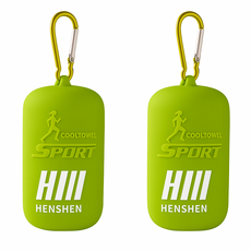 헨센 휴대용 스포츠 슬림 타올, 그린, 2개