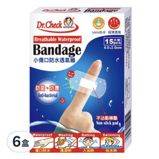 Dr.Check Nursing Expert 護理專家 小傷口防水透氣繃, 15片, 6盒