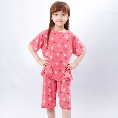 Kids Line 兒童學生款甜美涼感短袖睡衣上下套組