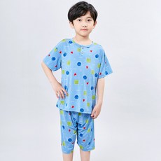 Kids Line 男童印花短袖睡衣+短褲套裝