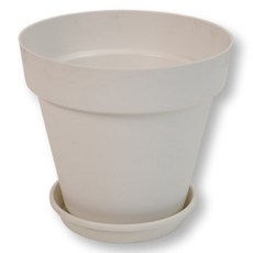 All About Hana 基本款塑膠花盆, 白色, 1個