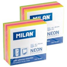 MILAN 霓虹迷你便利貼 5色, 250張, 2本, 霓虹 多色