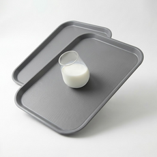 리빙메이트 논슬립 직사각 트레이, 그레이, 2개