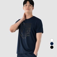 ARMEDES 男士老虎胸前標誌T恤 AR-189, 海軍藍