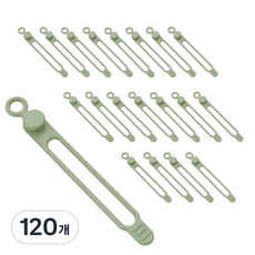 Jyulhome 矽膠束線帶 電線整理架, 綠色, 120個