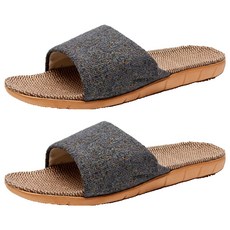 THE ZAKKA 亞麻素色客廳鞋, 藍灰色, 2組