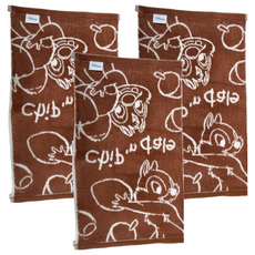 LIFE 來福牌 迪士尼採果奇奇蒂蒂洗臉巾 28*50 100%棉, 棕色, 1組