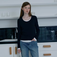 JUCY JUDY 女款J圓領假兩件式長袖上衣 JYTS02AG