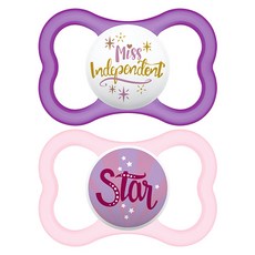 MAM Baby Air安撫奶嘴 粉色+紫色, 6~16個月以上, 1組