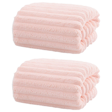 雲朵吸水浴巾, 桃紅色, 2條