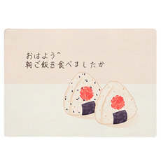 防水防油隔熱皮革餐墊, 日式飯糰 白色 + 粉色, 30 x 45cm, 1個