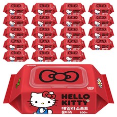 ITC 헬로키티 데일리소프트 물티슈 캡형, 100매입, 20개, 50g