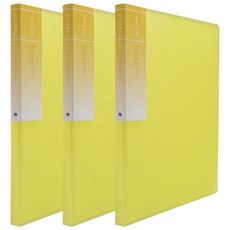 希望 高透明文件夾 40入, 3個, 黃色