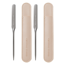 水晶雲朵化妝鏟, 銀, 2個