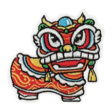 刺繡貼紙 Set, 舞獅 多色, 1張