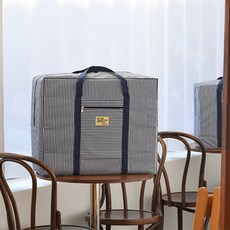 엠엔피라이프 옥스포드 이불정리함 특대형, 스트라이프네이비, 1개