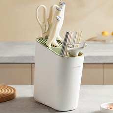 Benhome 多用途瀝水廚具刀具架, 綠色, 1個