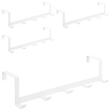 門上掛鉤, G489, 29 x 4.3 x 6.5cm 4個, 精緻白, 1組