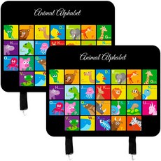 汽車座椅防踢墊 S號, 05 ANIMAL ALPHABET, 2入