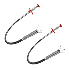 Bacogel 馬桶排水管疏通夾式鋼絲 160cm, 紅色, 2個