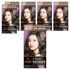 려 우아채 멋내기 새치크림, 자연갈색5N, 6개