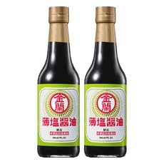 金蘭 薄鹽醬油 減鹽香馥 台灣製造, 500ml, 2瓶