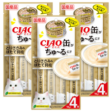 INABA CIAO 啾嚕 旨定系列 肉泥, 綠茶消臭配方, 日本原裝進口, 雞肉 + 干貝口味, 56g, 3袋