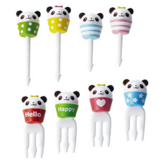 熊貓杯子造型食物叉8件組 P-3156, 8支, 1組