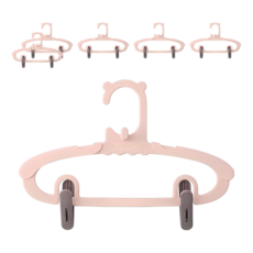 好物良品 兒童成長型疊掛伸縮安全衣架 6個 Set 環保PP材質, 淡粉, 1組