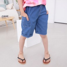 少年市集 兒童柔軟工裝牛仔短褲